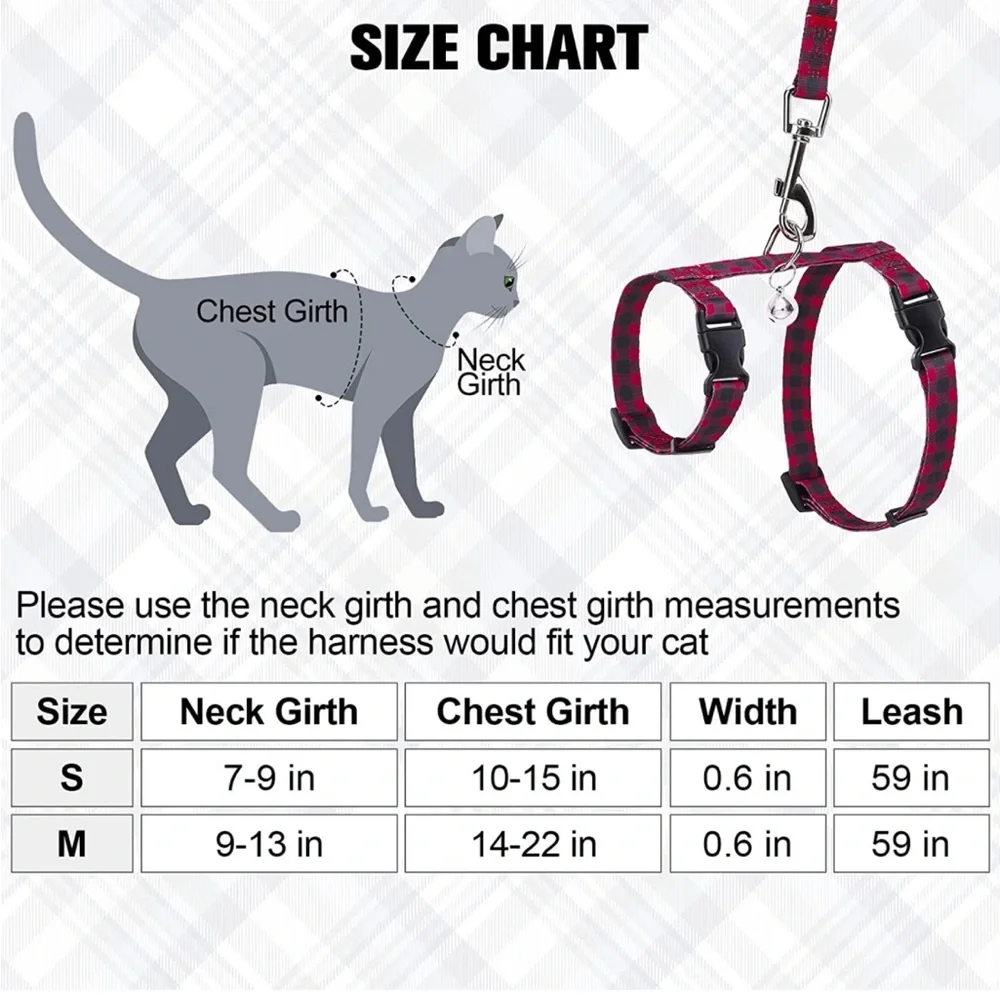 NEW Cat Harness & Leash Set Escape Proof Kitten Soft Adjustable Vest Harnesses
